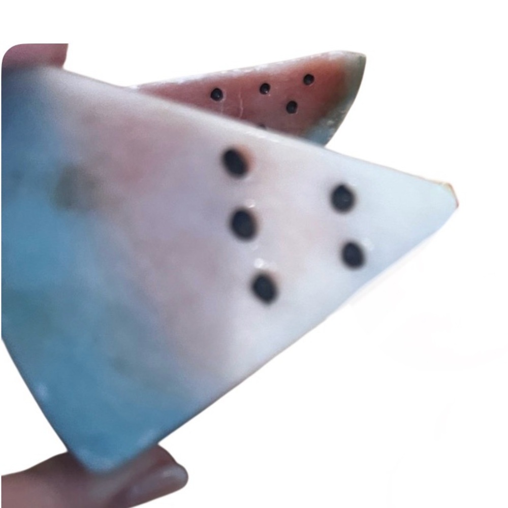 Colorful Ceramic Watermelon Slice Decor 2 piece set